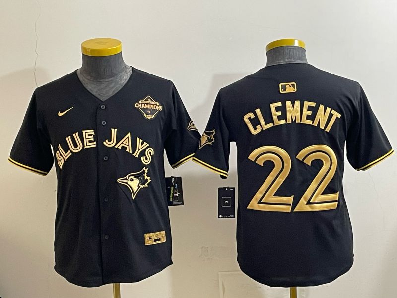 Youth Nike 2026 Toronto Blue Jays #22 Clement black gold Game MLB Jersey 1211
